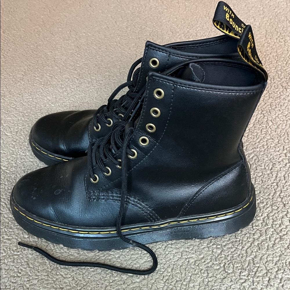 Dr. Martens Zavala Black Leather Combat Boots - Women's Size 8 - Picture 7 of 9